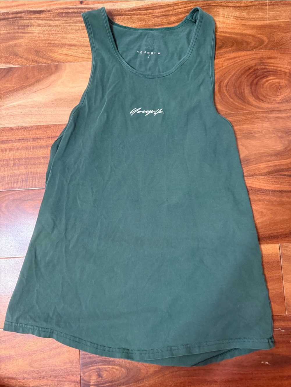YoungLA Dark Green Logo Tank Top